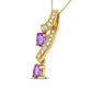14K Yellow Gold 6x4mm Oval Pink Sapphire and 1/5 Cttw Round Diamond Pendant Necklace - (H-I Color, SI1-SI2 Clarity)