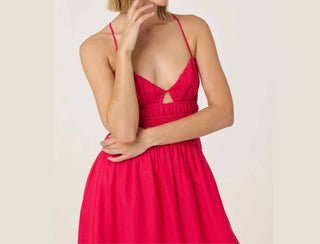 Astr - Eleni Linen-blend Midi Dress