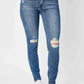Judy Blue - Mid-Rise Tummy Control Destroy Skinny Jean