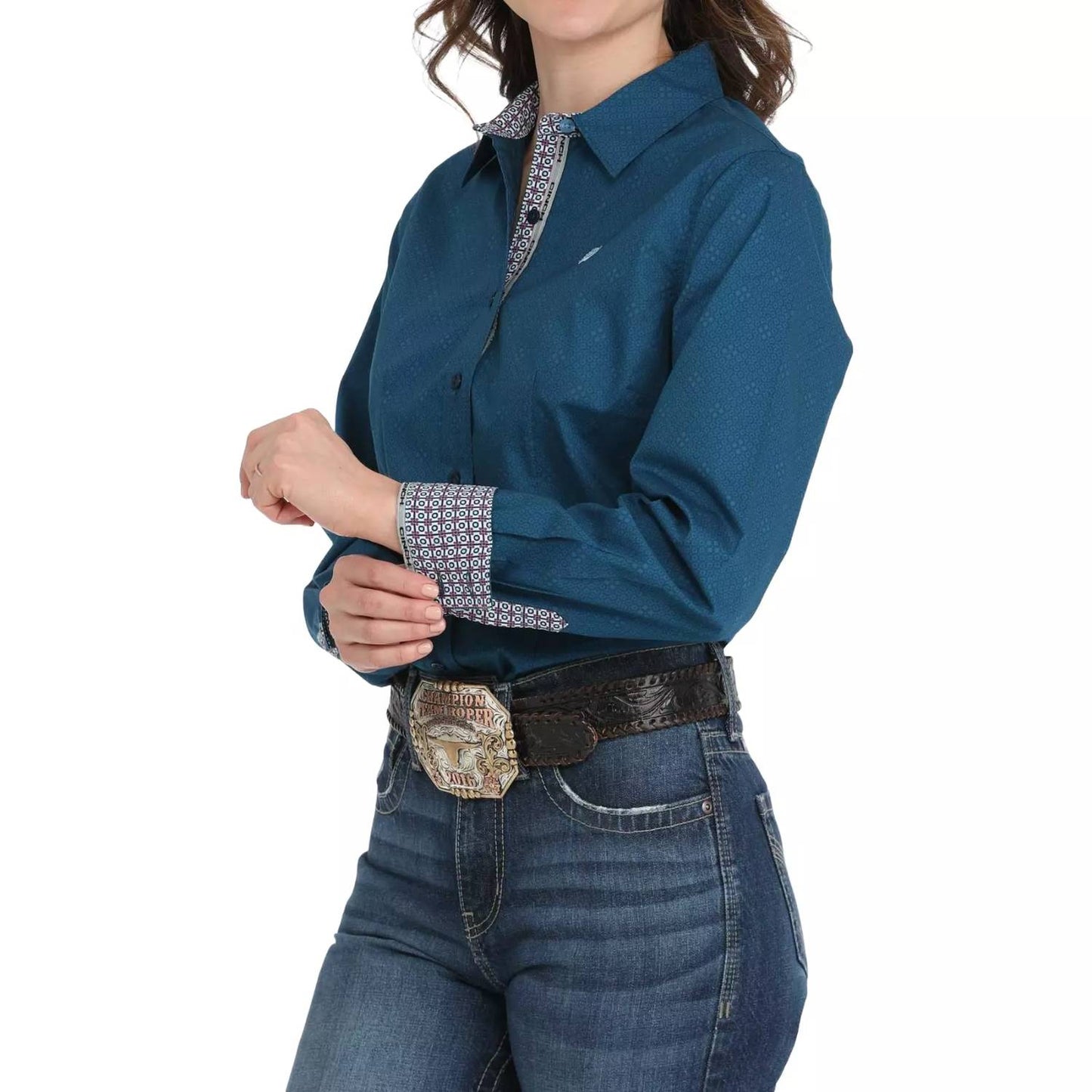 Cinch - Long Sleeve Diamond Print Button Shirt