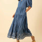 Hale Bob - Halebob Chambray Tencel Maxi Embroidery Dress
