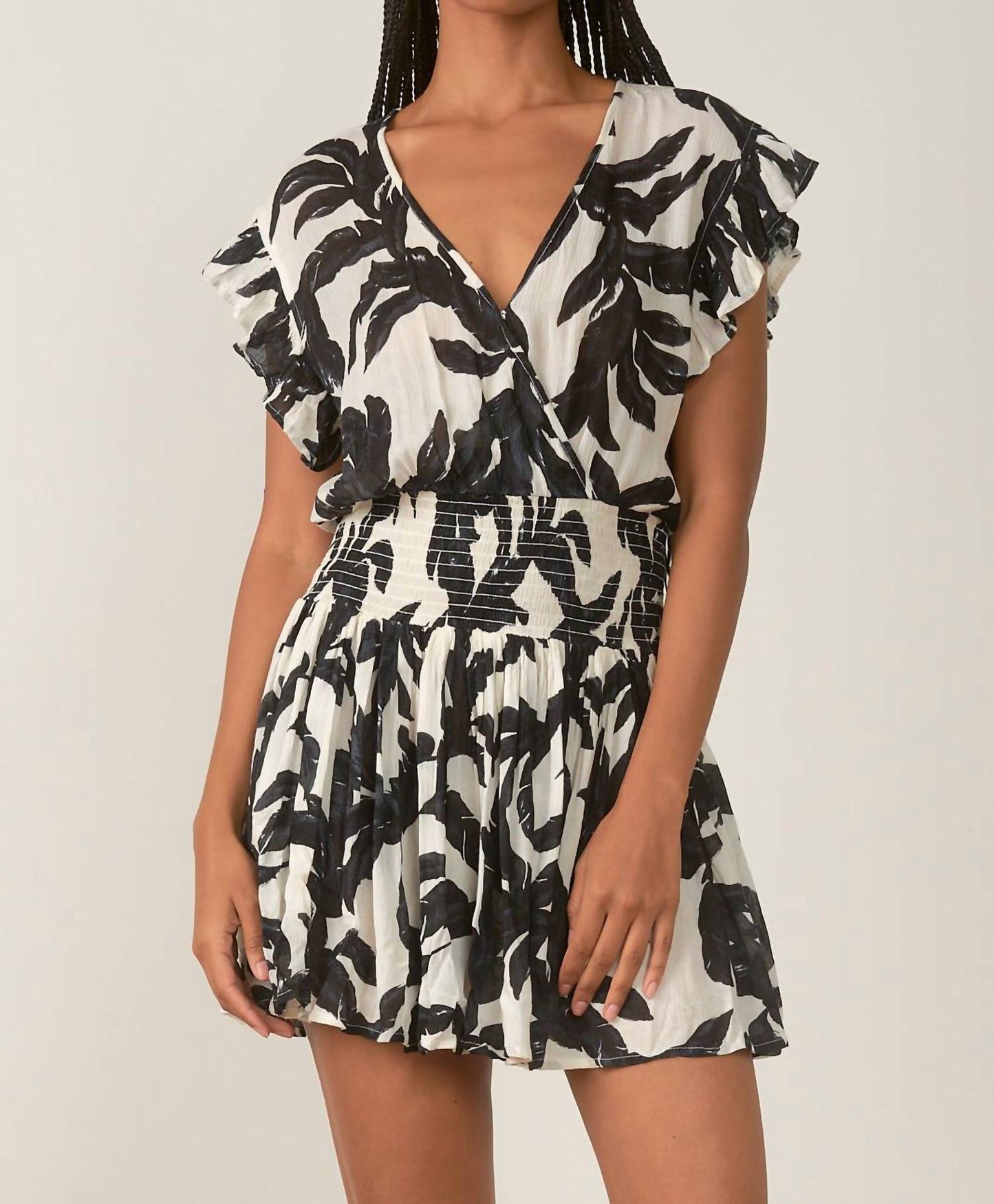 Elan - Short Sleeve Smock Waist Dress