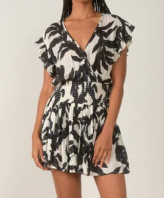 Elan - Vestido de manga curta com cintura franzida