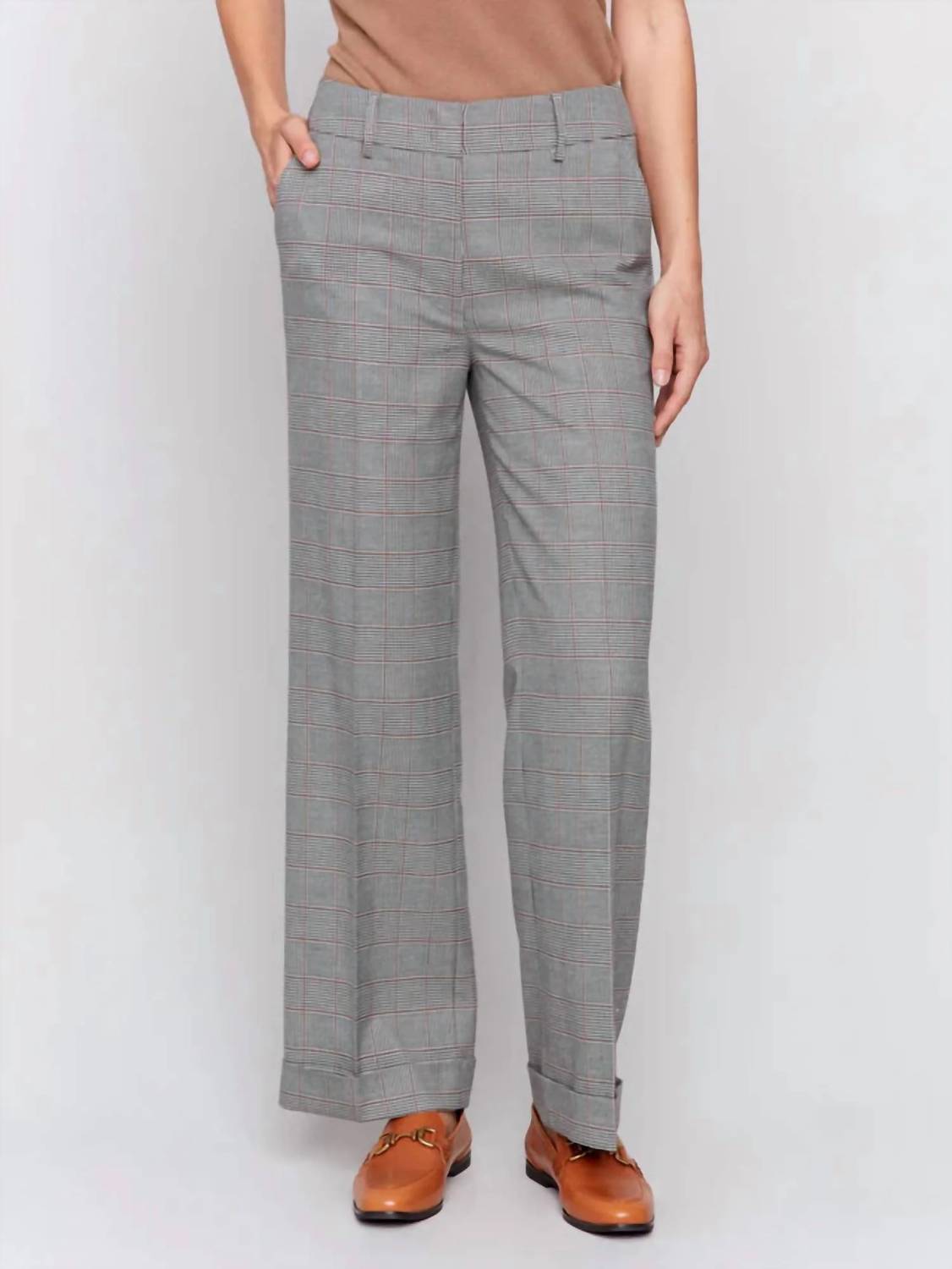 Charlie B - Glen Check Wide Leg Pant