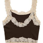 8Apart - Junior Women's Fitch Floral Lace Strap Crop Cami