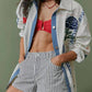 Free People - Stripe Denim Shorts