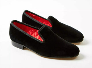 Bowhill & Elliott - Men's Velvet Plain Albert Slipper