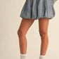Klesis - Denim Balloon Bubble Mini Skirt