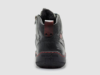 Kcr Group - Men's Comfort Thick Wool-Lined Zip-Up Leather Boots