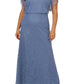 Adrianna Papell - Dolman Sleeves Blouson Mesh Gown