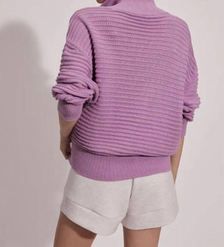Varley - Tara Pointelle Half Zip Uva Defumada