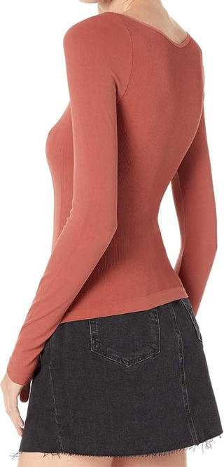Free People - Blusa de manga comprida sem costura Stay Here