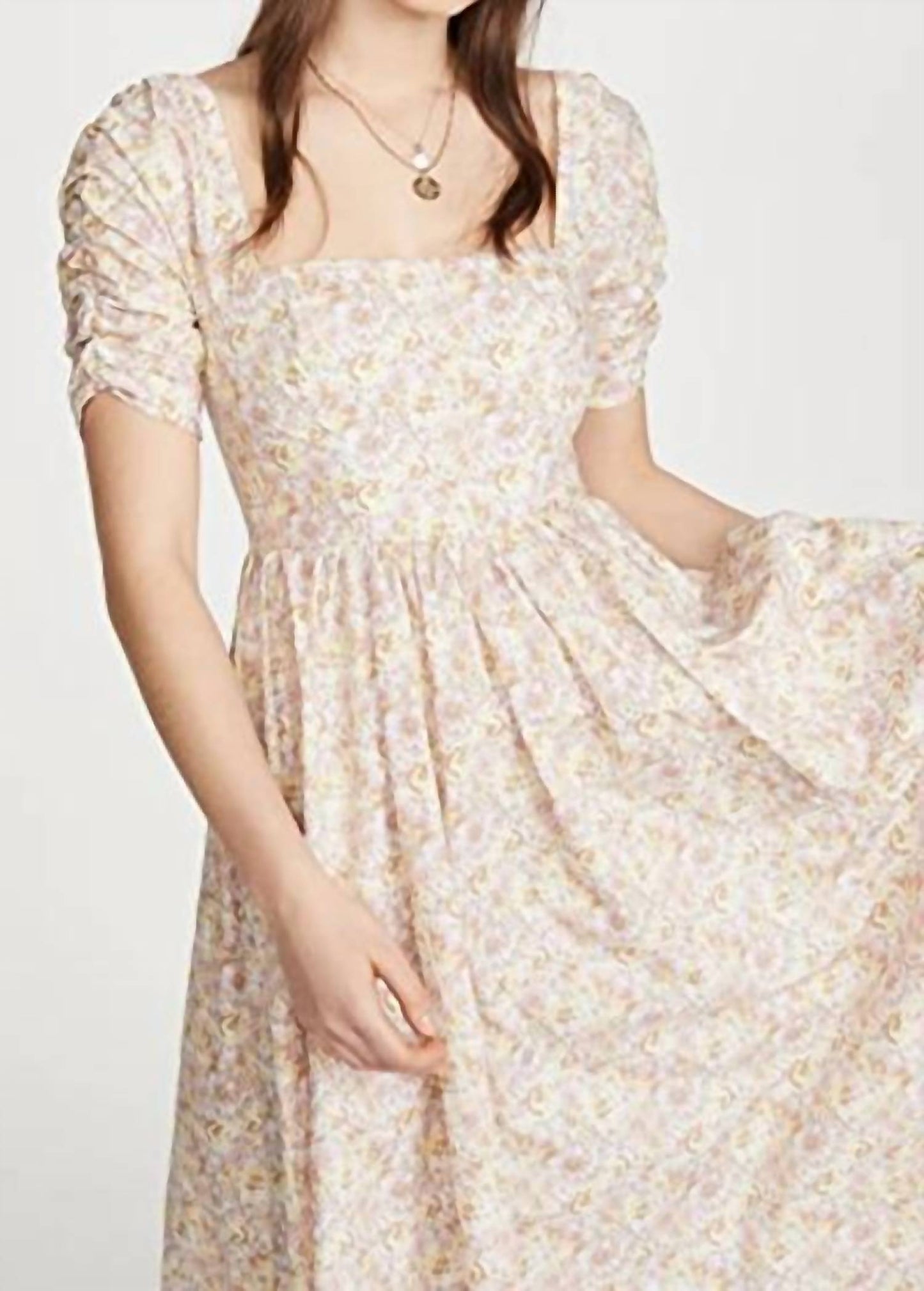 Free People - She’s A Dream Floral Powder Combo Midi Dress