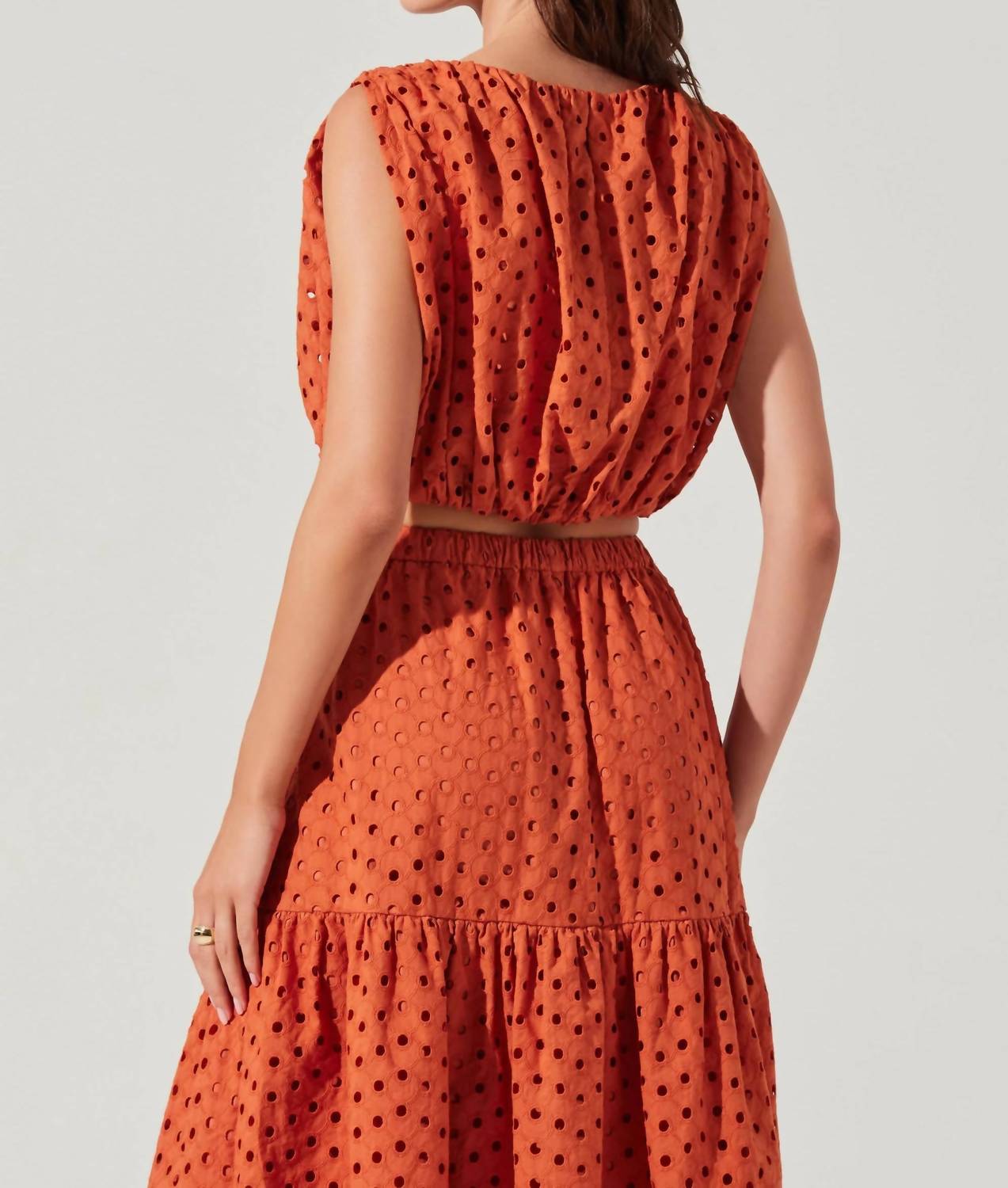 Astr - Nalley Eyelet Crop Top