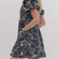 Entro - Floral Puff Sleeve Short Dress