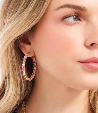 Native Gem - Women's Gemstone Hoop Earrings