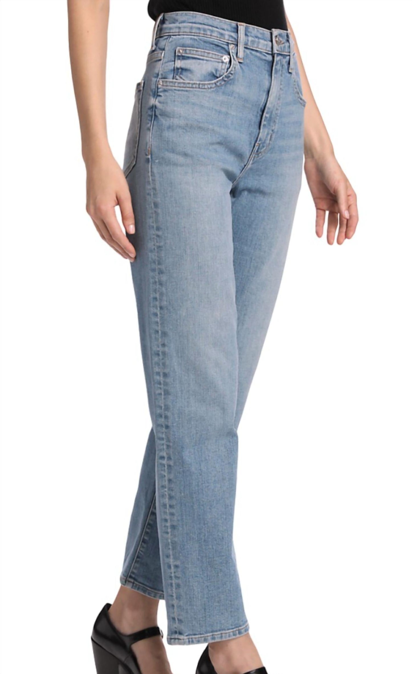Derek Lam 10 Crosby - SOFIA MID RISE RELAXED STRAIGHT JEANS