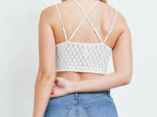 Zenana - Sutiã Bralette de renda em crochê com bojo