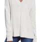 Women's Chelsea28 Oversize V-Neck High/low Sweater, Size X-Large - Beige