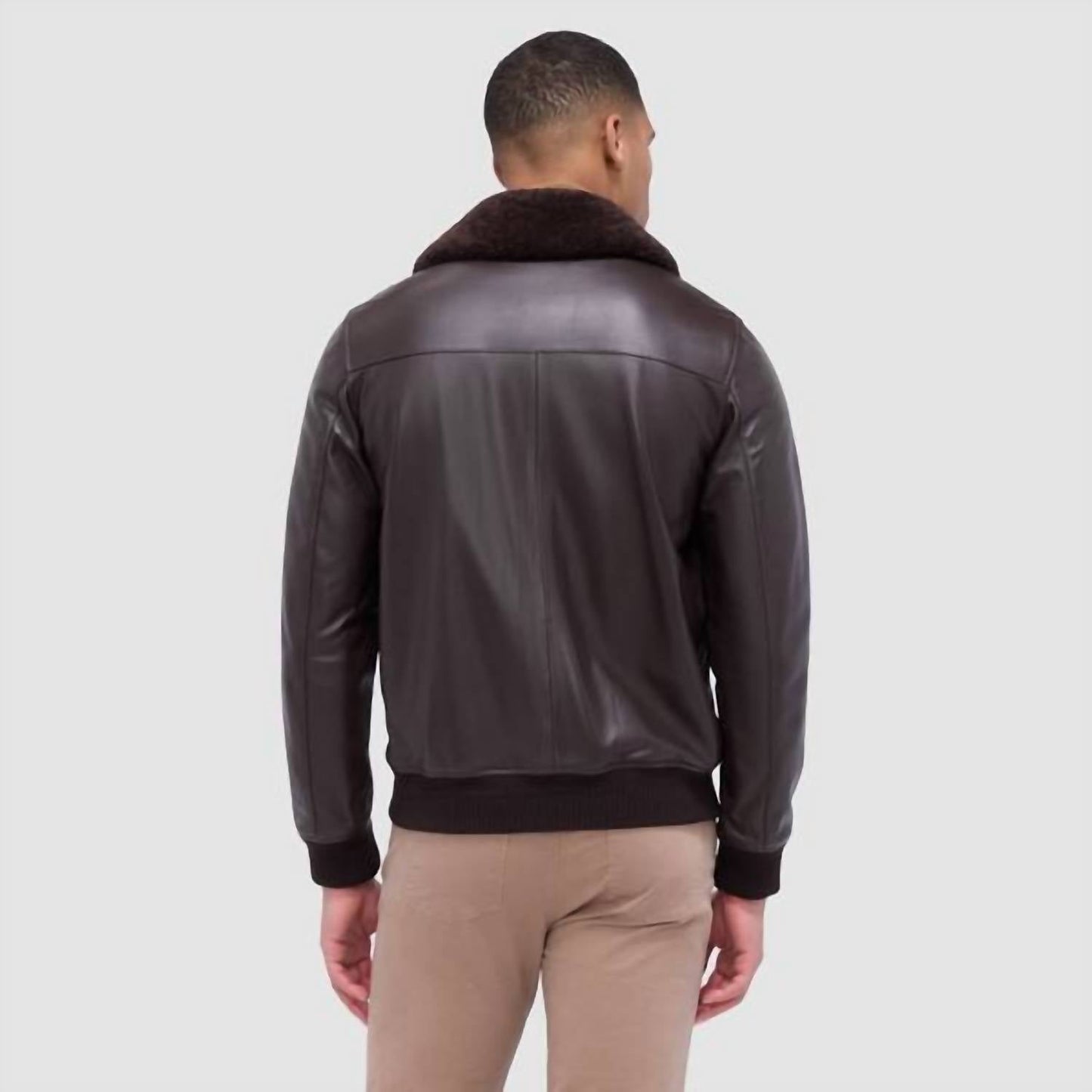Bugatchi Uomo - Leather Zip Up Aviator Jacket