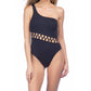 Kenneth Cole - Sexy Solid Cut Out One Shoulder One Piece Swimsuit