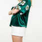 Thml - Embroidered Velvet Puff Sleeve Top