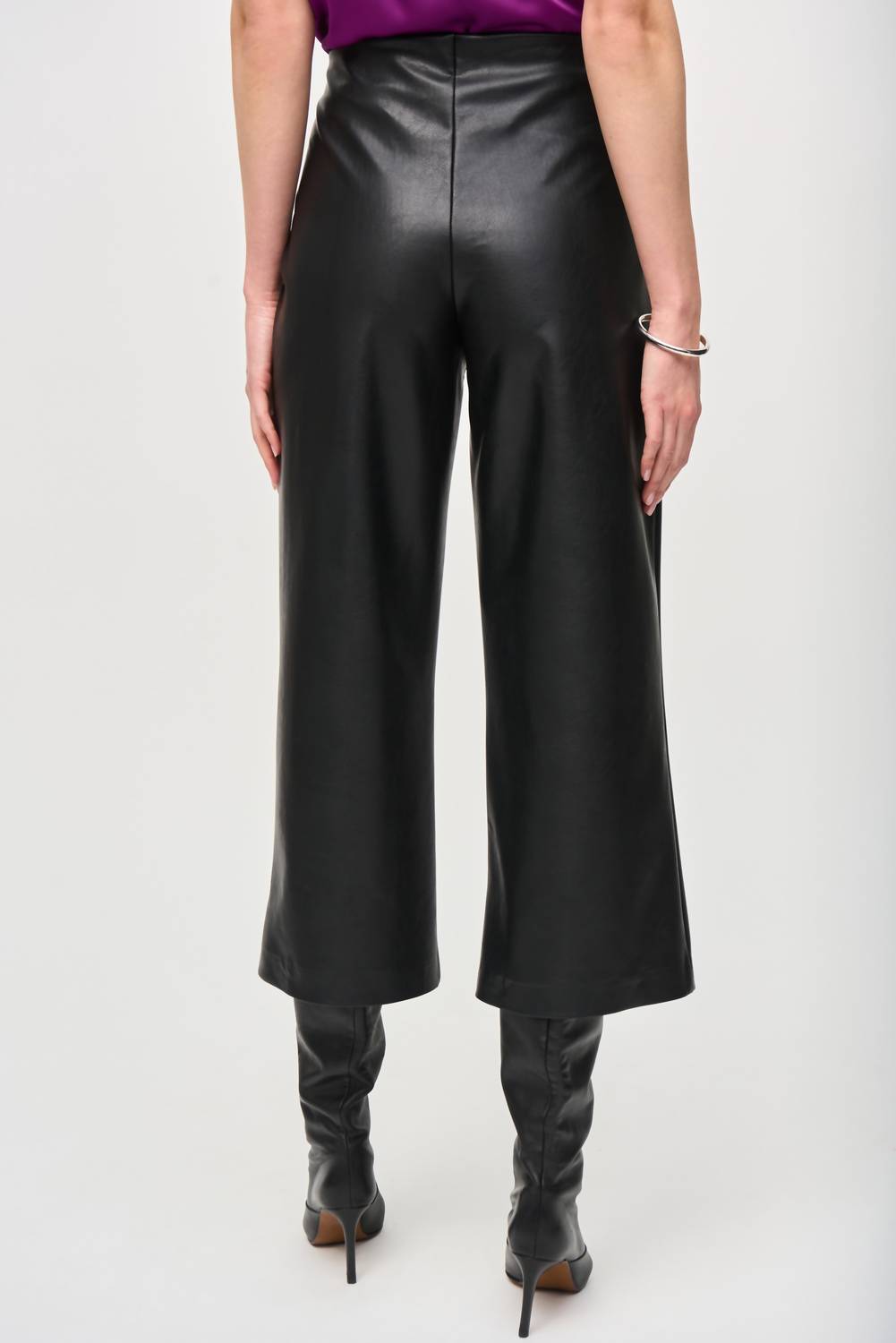 Joseph Ribkoff - Leatherette Pull On Culotte Pants