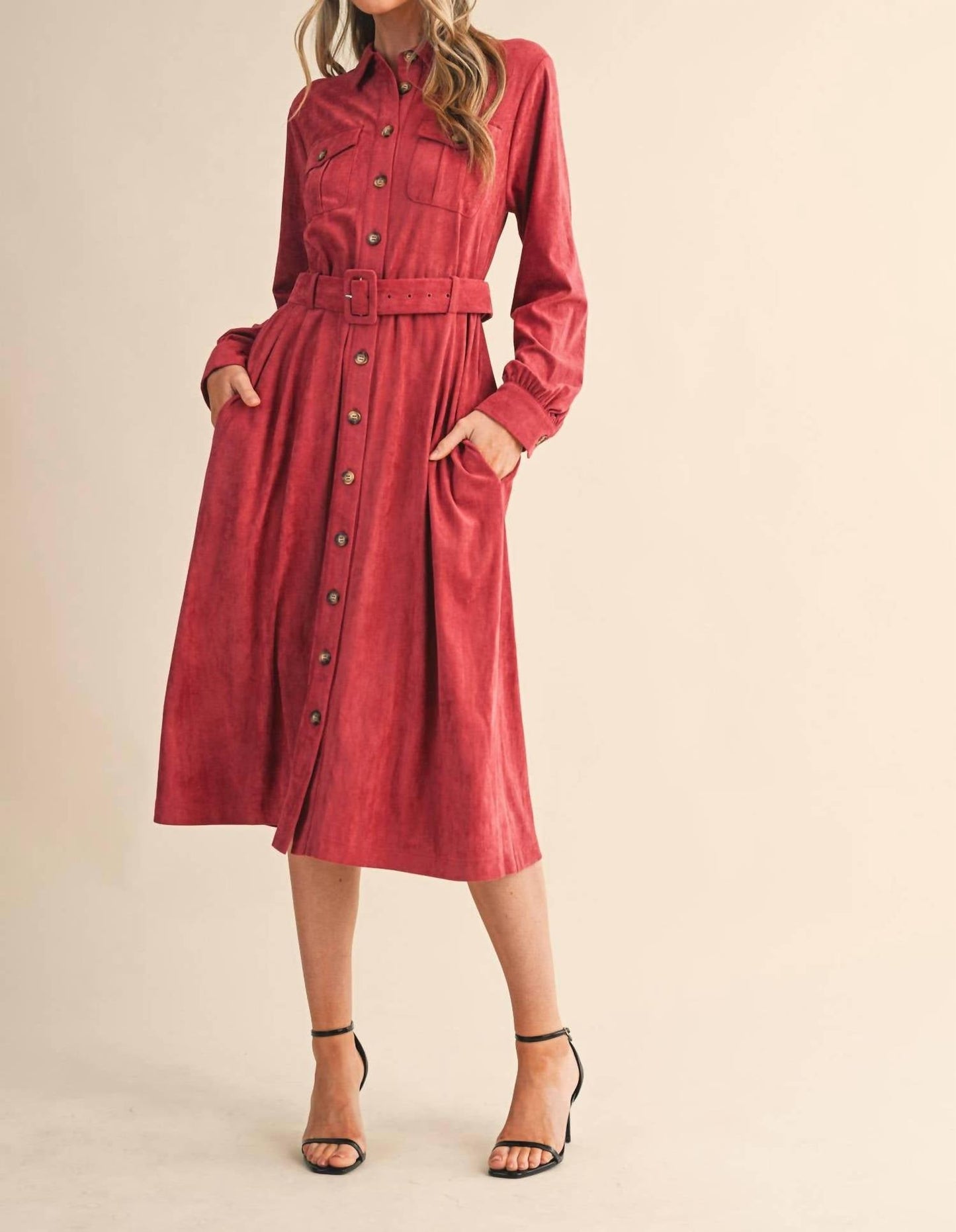&Merci - Suede Shirt Dress
