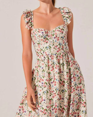 Astr - Vestido midi com bustiê floral Wedelia