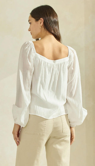Abel Fragrance - Heart Neck Woven Top