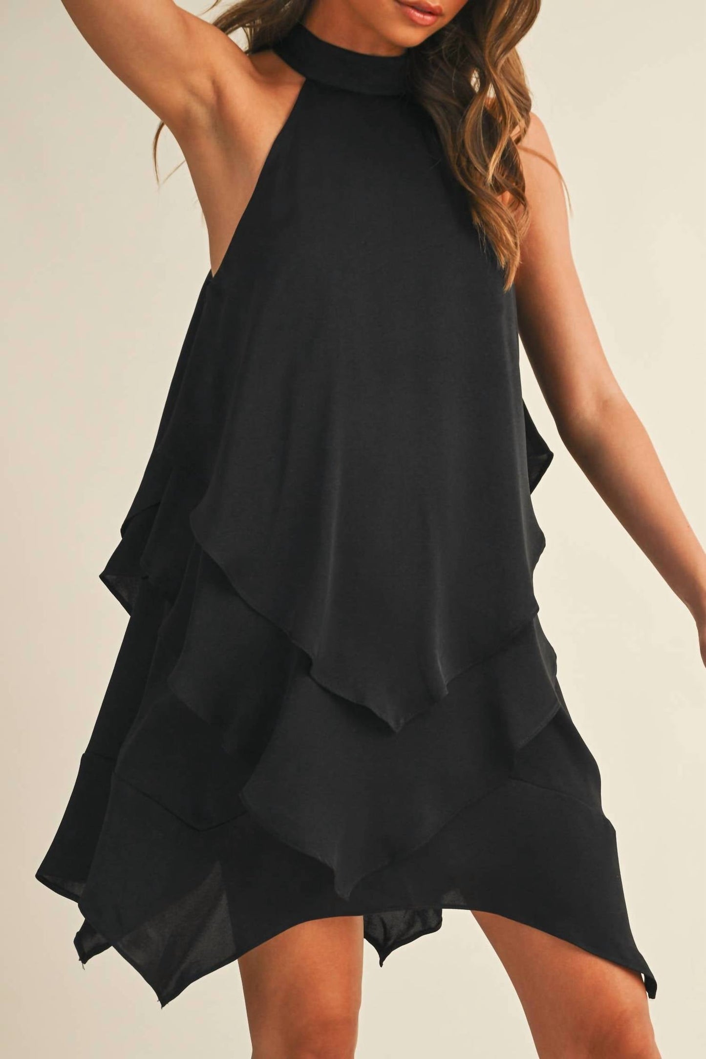 Mustard Seed - Ruffle Layer Halter Neck Dress