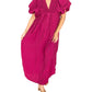 Entro - Puff Sleeve Midi Dress