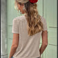 1 The Woman - Lace Patched Round Neck Tee