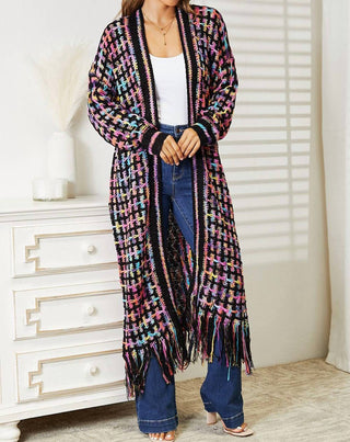 Angel Wings By Lucy - Cardigan tamanho grande com abertura frontal e franjas
