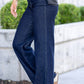 Judy Blue - Women's High Waist Tummy Control Retro Wide Leg Dark Denim Jean