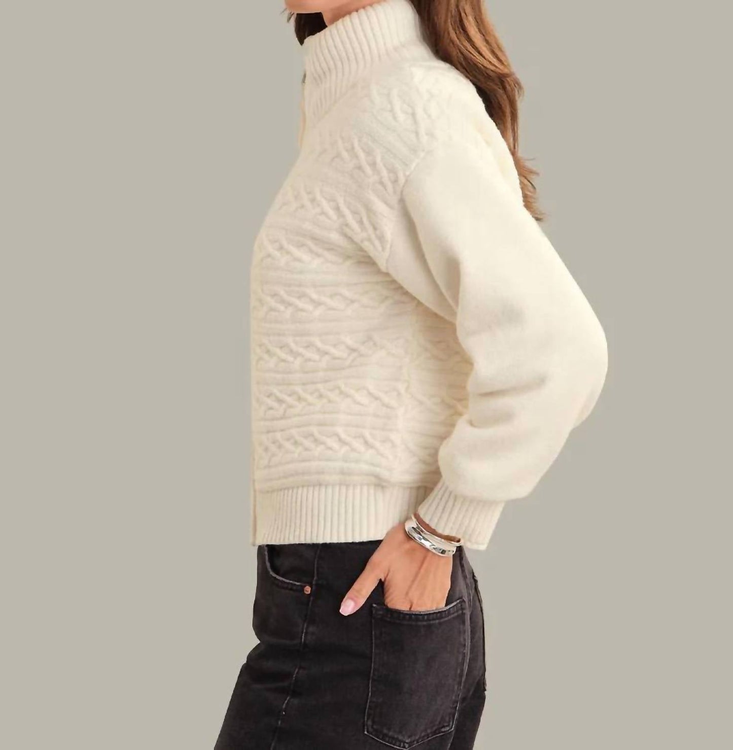 525 America - Addison Cable Knit Puffer Jacket