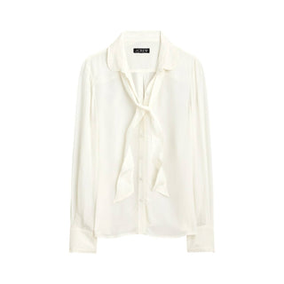 J.Crew - Camisa feminina de crepe da China com gravata