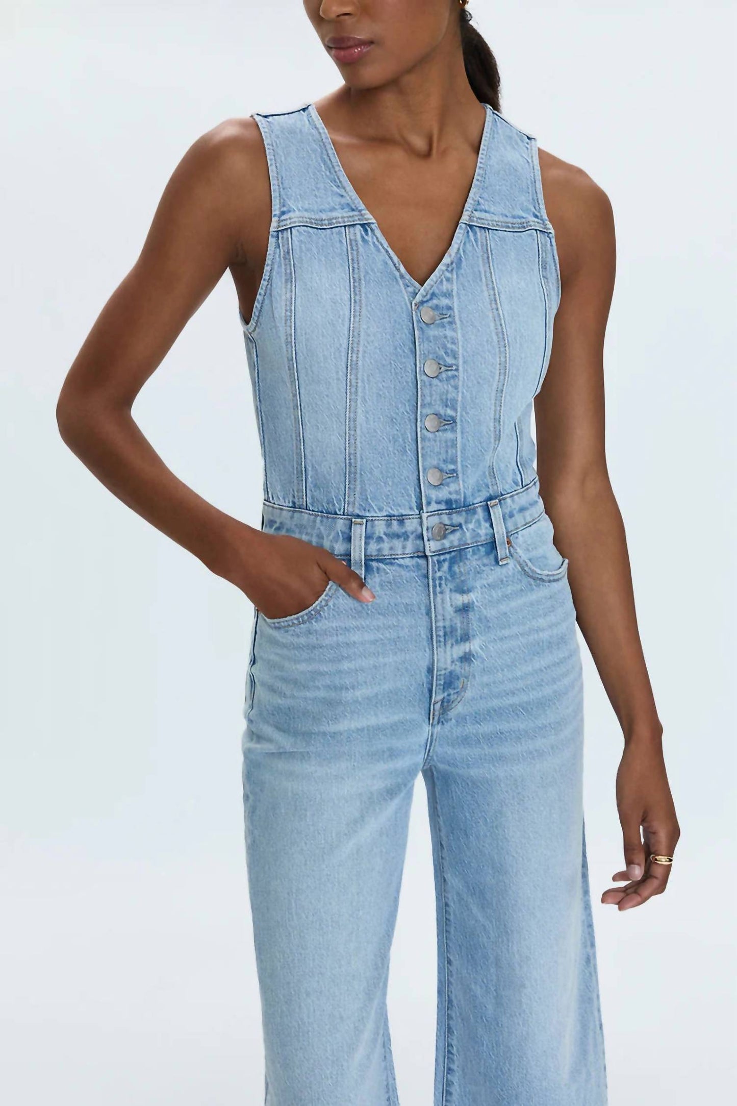 Pistola - Aria Cropped Fitted Vest Jumpsuit