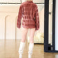 Davi & Dani - Long Sleeve Button Front Loose Fit Shirt Top