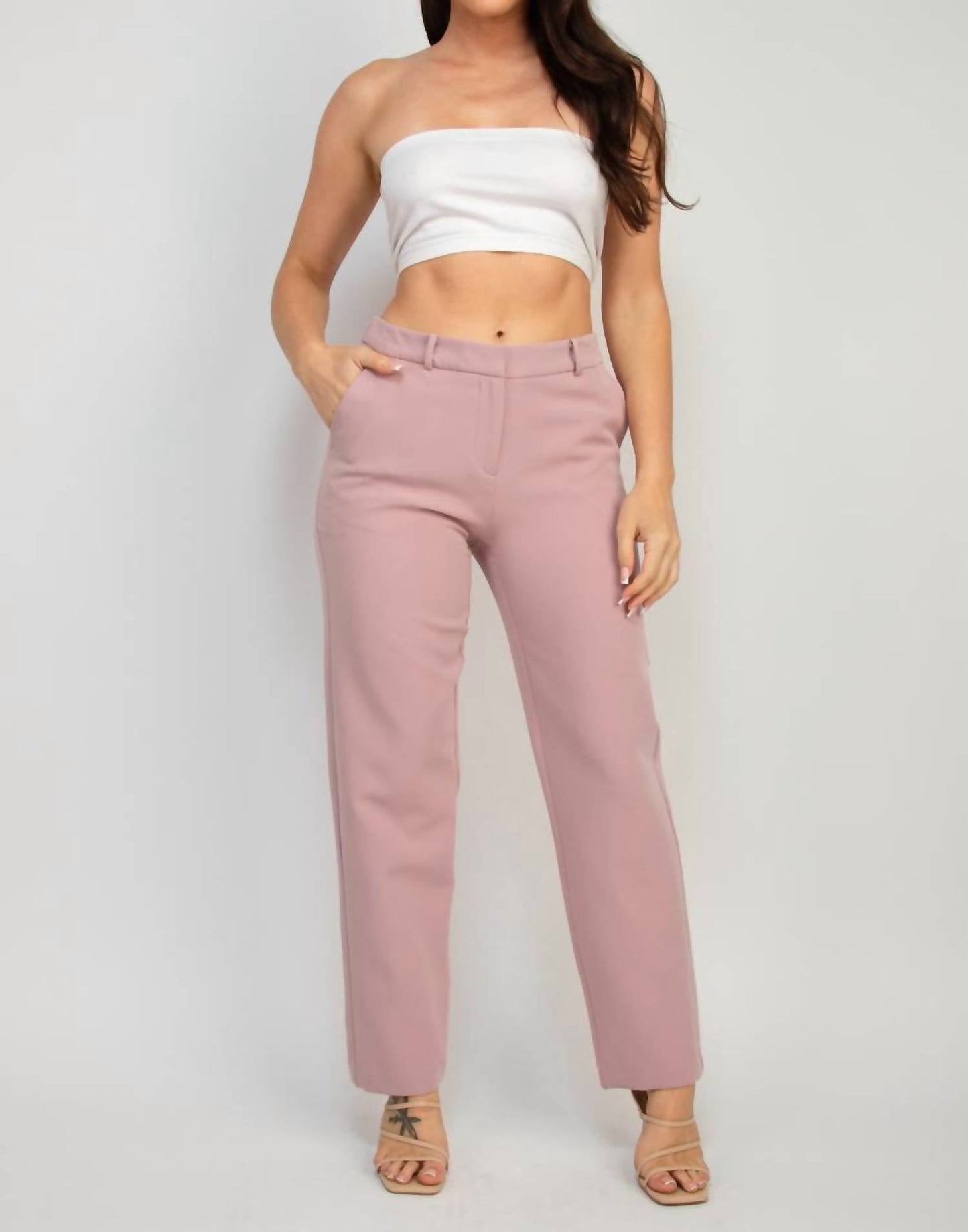 A.C.G. Los Angeles - Mid Rise Dressy Pants With Pockets On Sides