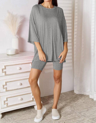 Trendsi - Conjunto de camiseta e shorts Bamboo Bliss