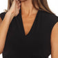 Joseph Ribkoff - Ruched V-neck High Slit Long Dress