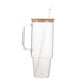 Creative Gifts International - Glass 40 oz. Tumbler with Bamboo Lid, Handle & Straw