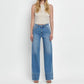 Vervet By Flying Monkey - High Rise Raw Hem Wide Leg A Line Jeans