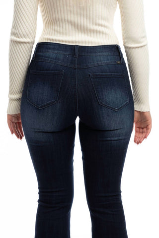 1822 Denim - Calça Jeans Flare Vintage Longa de Cintura Média