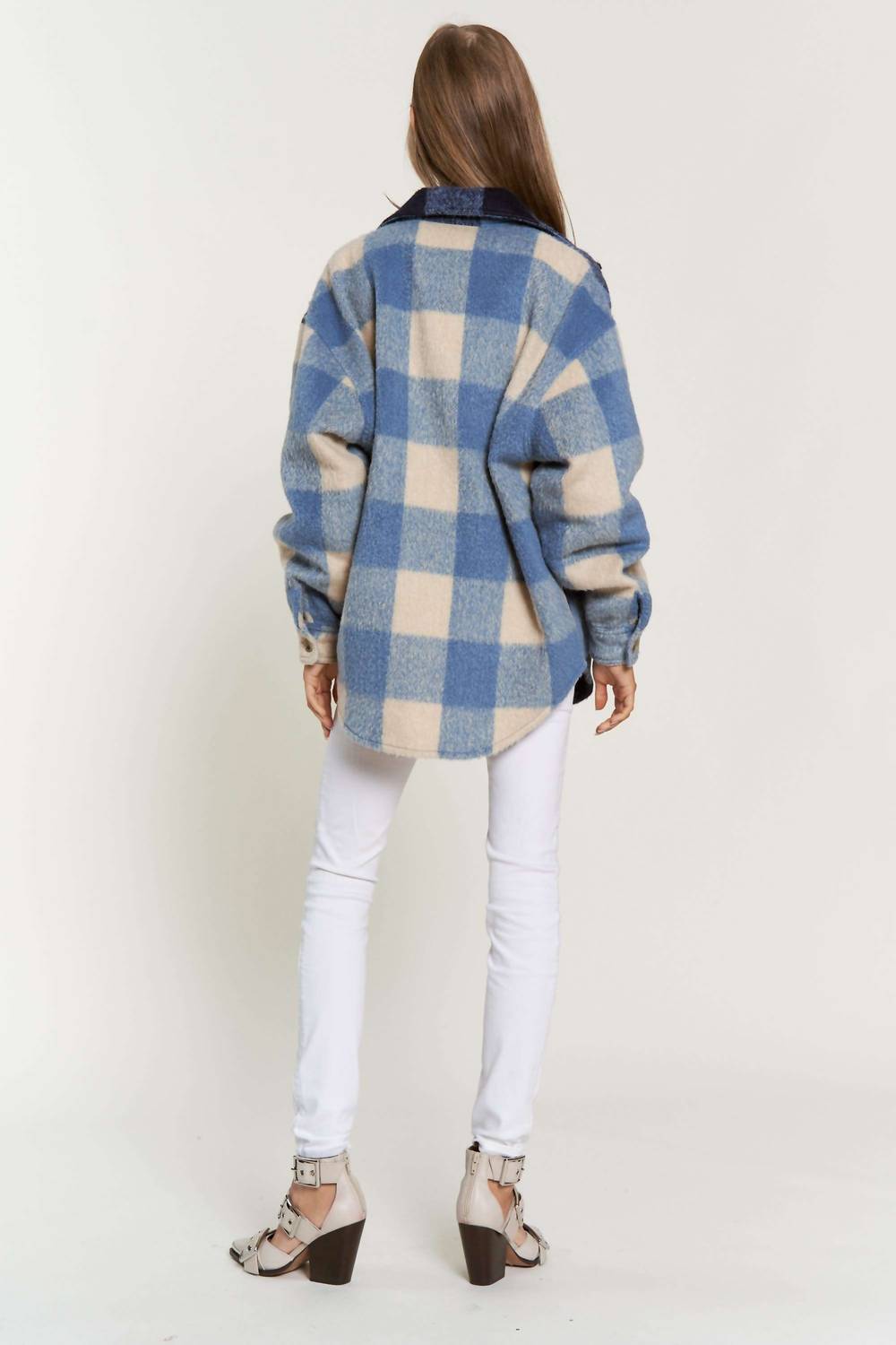Davi & Dani - Plaid Chest Pocket Detail Shacket