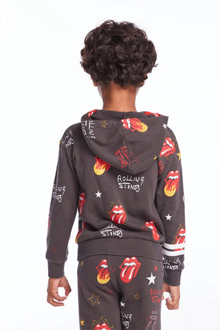 Chaser - Moletom com capuz e estampa de estrelas do logotipo da língua dos Rolling Stones