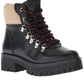 Steve Madden - Women's Leather Faux Shearling Lace Up Lug Sole Hiker Bootie
