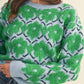 &Merci - Fuzzy Flower Crew Sweater