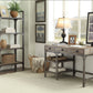Gorden - Weathered Antique Metal Writing Desk - Oak